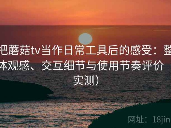 把蘑菇tv当作日常工具后的感受：整体观感、交互细节与使用节奏评价（实测）