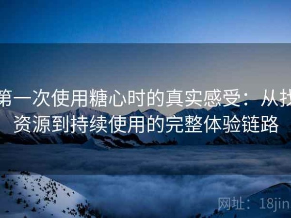 第一次使用糖心时的真实感受：从找资源到持续使用的完整体验链路