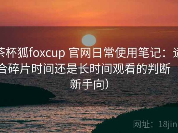 茶杯狐foxcup 官网日常使用笔记：适合碎片时间还是长时间观看的判断（新手向）