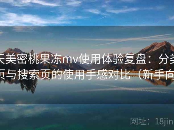 天美密桃果冻mv使用体验复盘：分类页与搜索页的使用手感对比（新手向）