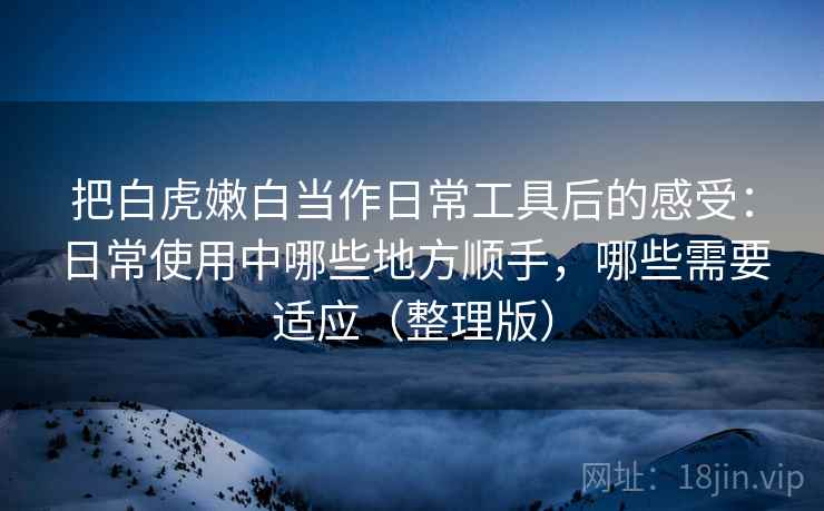 把白虎嫩白当作日常工具后的感受：日常使用中哪些地方顺手，哪些需要适应（整理版）