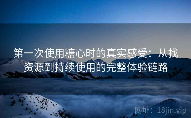 第一次使用糖心时的真实感受：从找资源到持续使用的完整体验链路