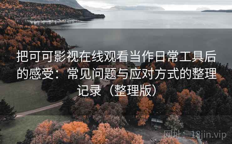 把可可影视在线观看当作日常工具后的感受：常见问题与应对方式的整理记录（整理版）