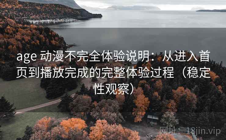 age 动漫不完全体验说明：从进入首页到播放完成的完整体验过程（稳定性观察）